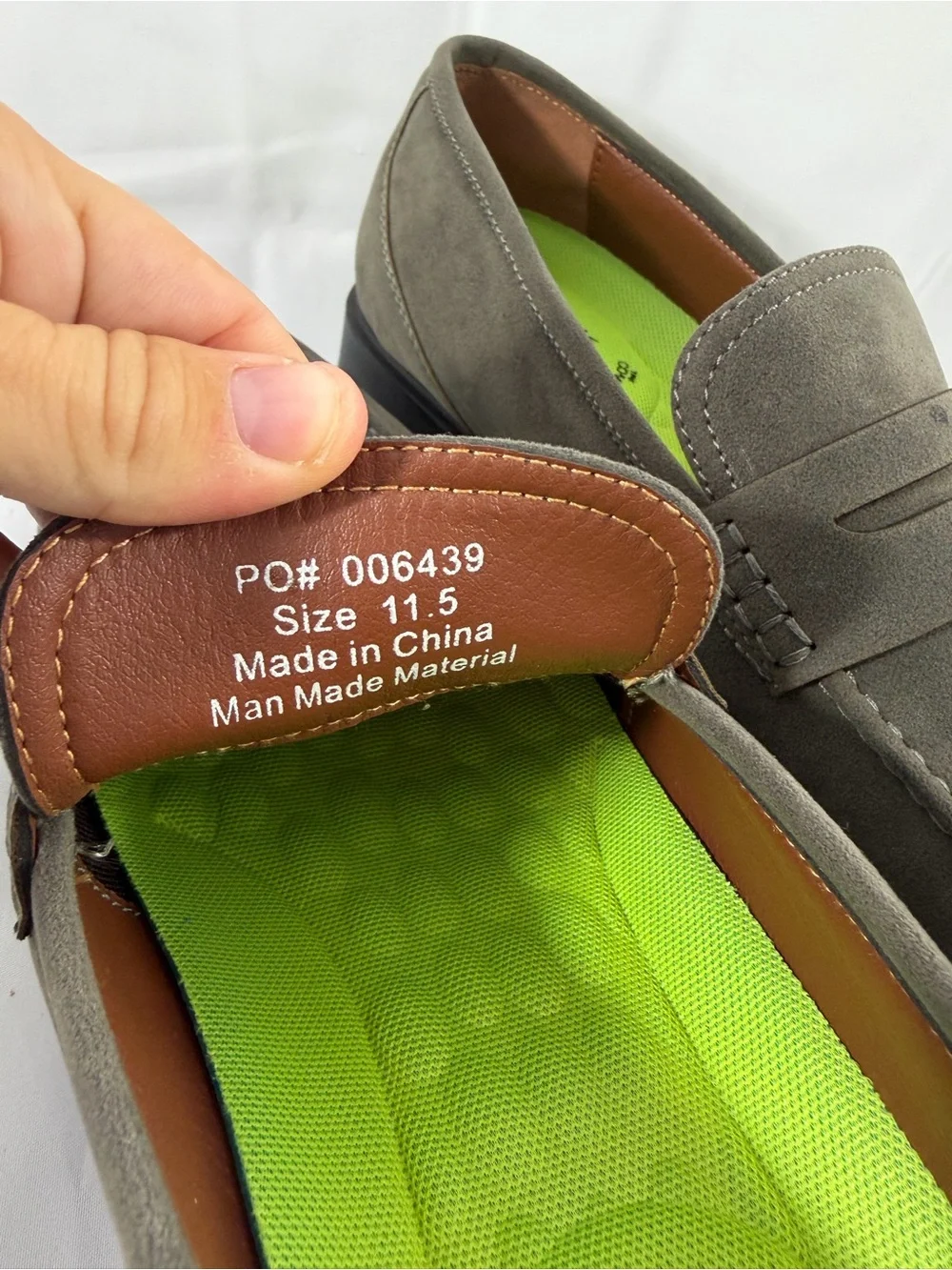 NWT Vance Co Men's Size 11.5 Gray Suede Penny Loafers
